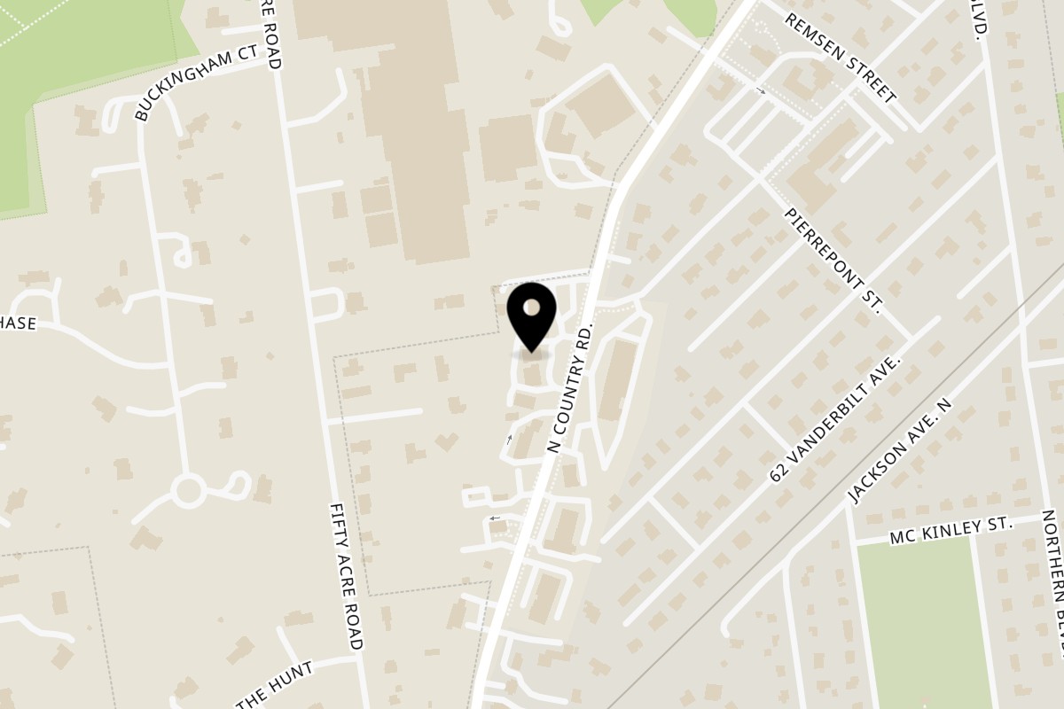 Map showing the location of Rocco's Pizza on 429 NY-25A in St James
